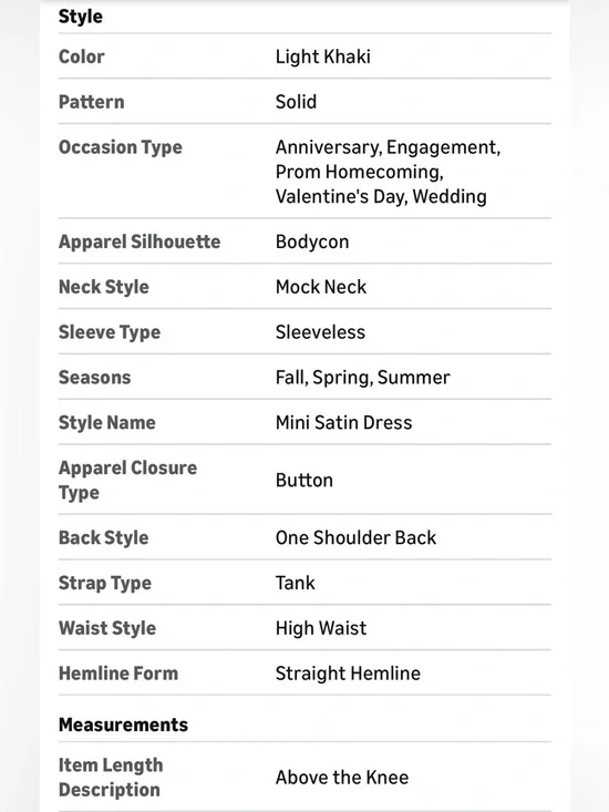 Pretty Garden NWT short formal satin dress sleeveless mock wrap size Med khaki - Picture 6 of 7